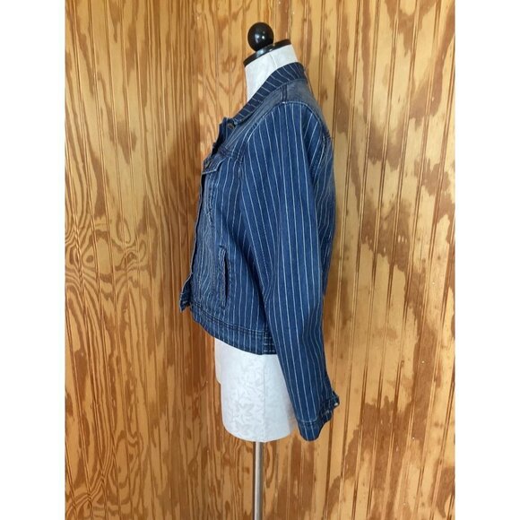 Velvet Heart Denim Jean Jacket Long Sleeve Pockets Pinstripe Blue Sz S NWT - Picture 3 of 10